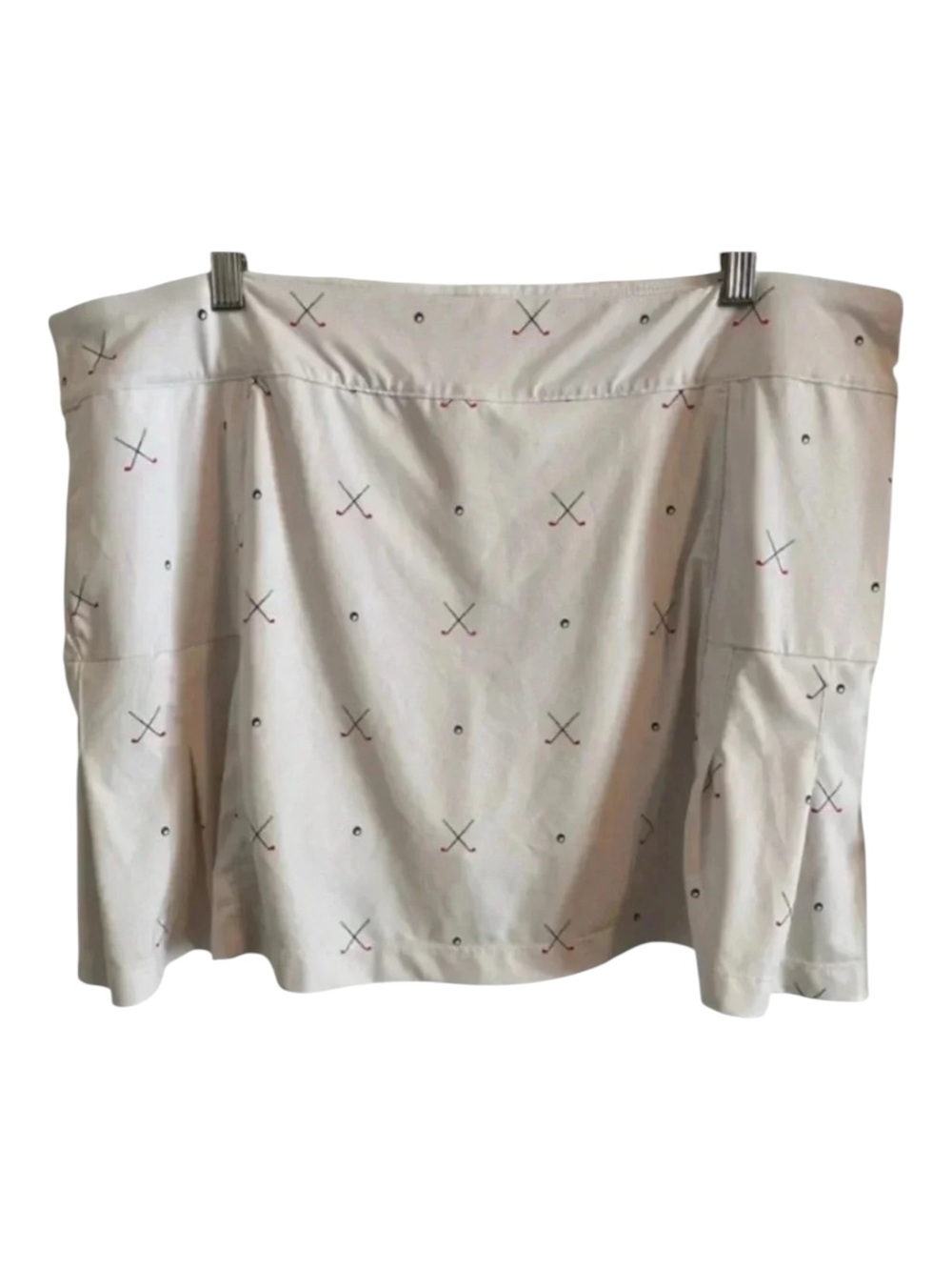 Lillie Green Womens Golf Skort Skirt Golf Club Print White Pickleball.